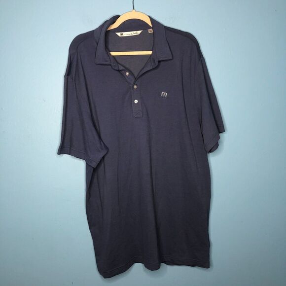 4/$25 Travis Mathew Polo Shirt Mens Extra Large Blue Casual Golf  Athletic - Picture 1 of 8